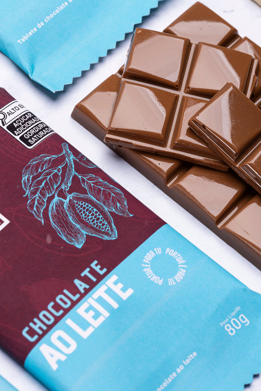 Barra maciça de chocolate ao leite 80g