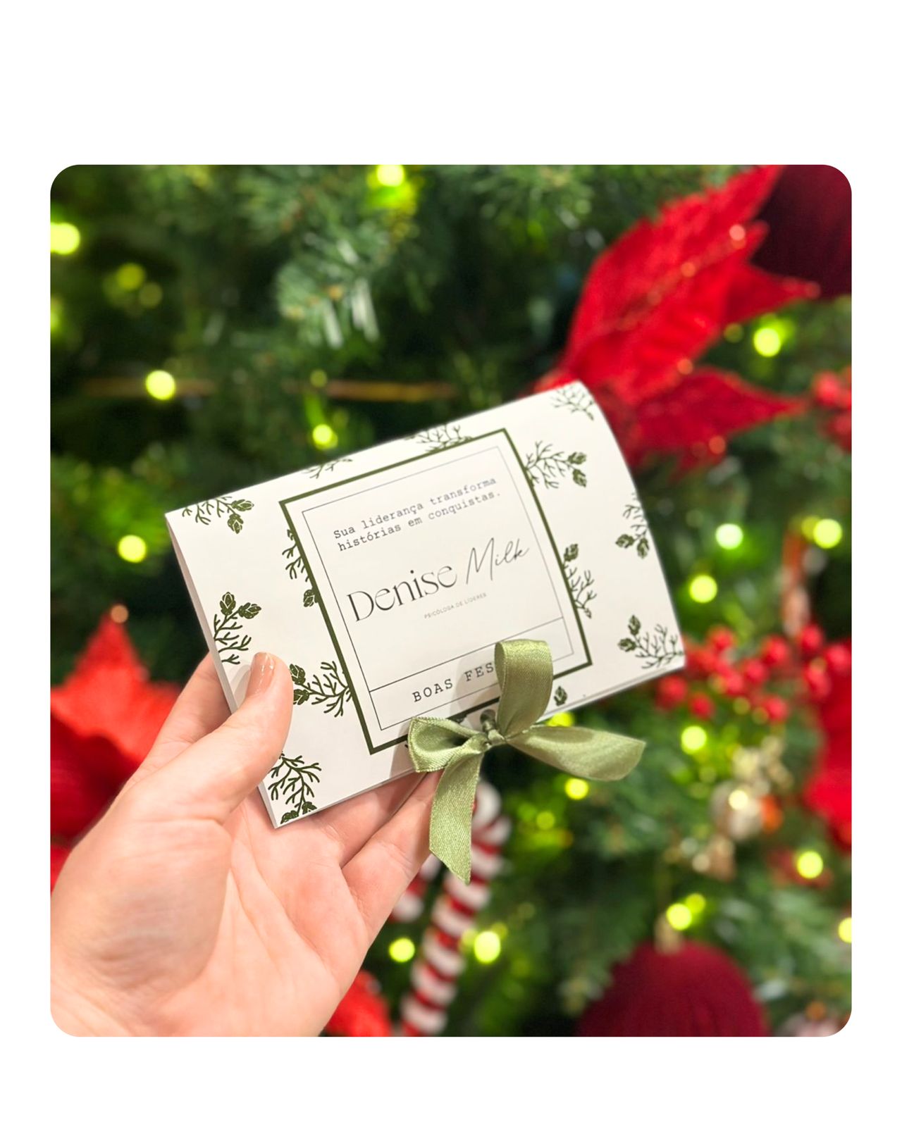 Natal: cartão de papel com barra recheada de nutella e waffer 90g