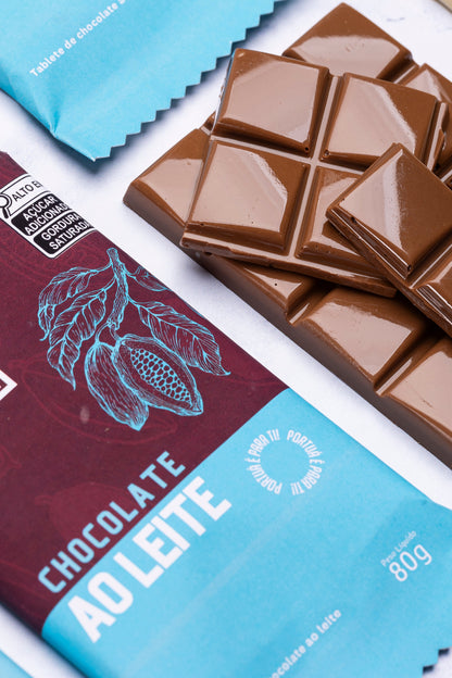 Barra maciça de chocolate ao leite 80g