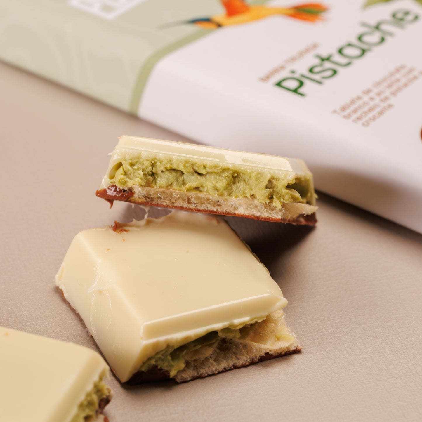 Barra de creme de pistache com waffer