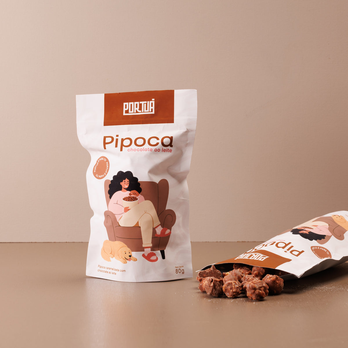 Pipoca banhada no chocolate 80g