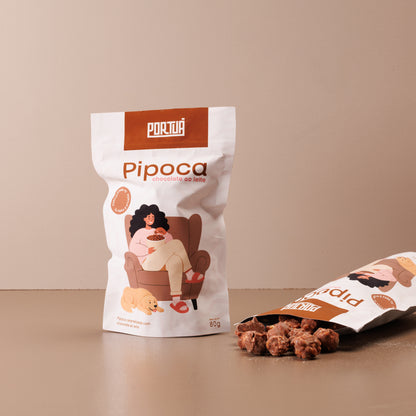 Pipoca banhada no chocolate 80g