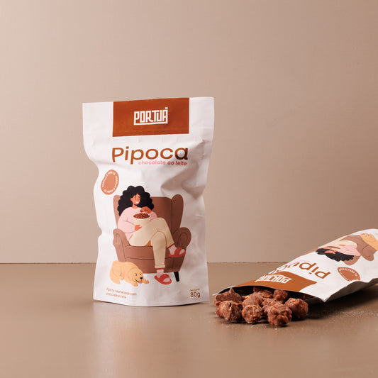 Pipoca banhada no chocolate 80g