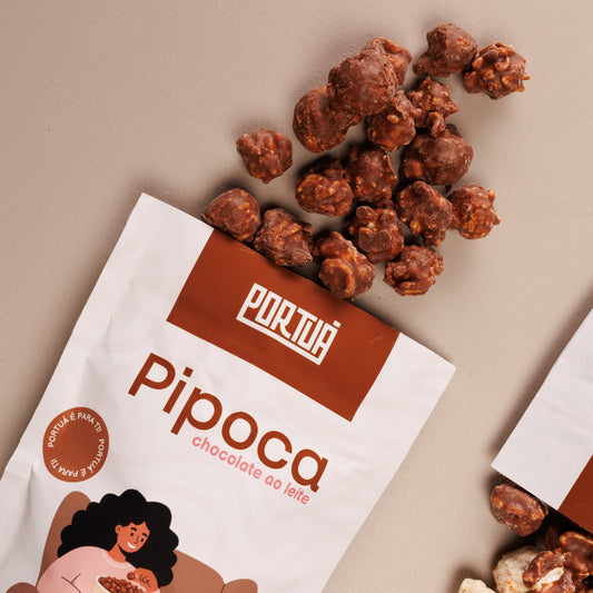Pipoca banhada no chocolate 80g