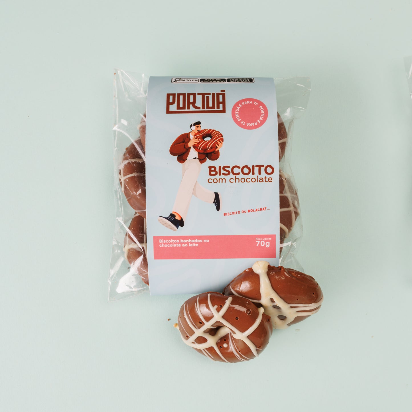 Biscoitos banhados no chocolate