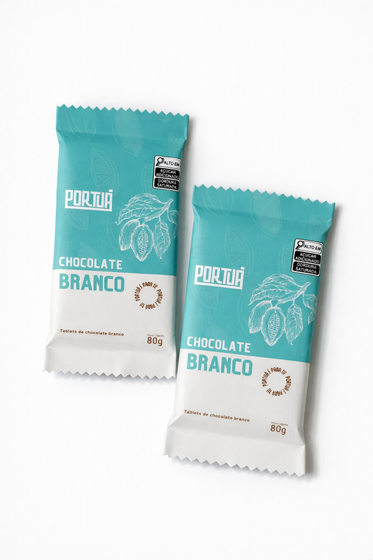 Barra maciça de chocolate branco 80g